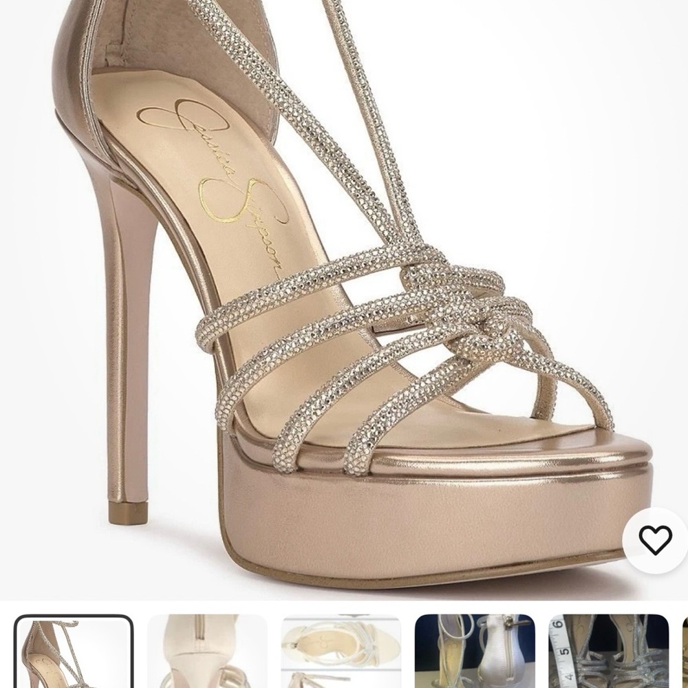Jessica Simpson Women’s Rhinestone Platform Sandals stiletto Heels Size 9.5 NEW